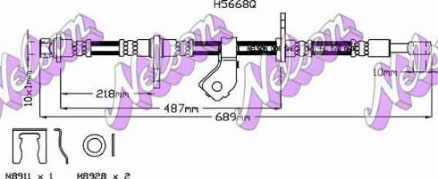 Brovex-Nelson H5668Q - Гальмівний шланг autocars.com.ua