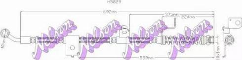 Brovex-Nelson H5829 - Гальмівний шланг autocars.com.ua