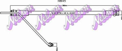 Brovex-Nelson H8045 - Гальмівний шланг autocars.com.ua