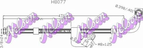 Brovex-Nelson H8077 - Гальмівний шланг autocars.com.ua