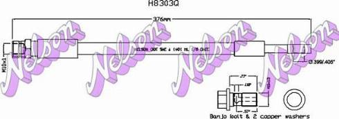 Brovex-Nelson H8303Q - Гальмівний шланг autocars.com.ua