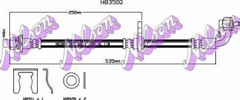 Brovex-Nelson H8350Q - Гальмівний шланг autocars.com.ua