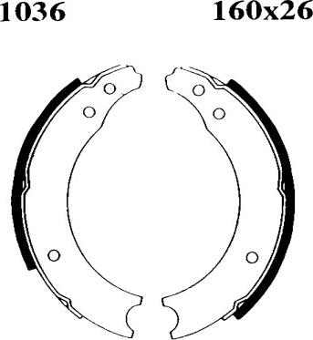 BSF 01036 - Комплект гальм, барабанний механізм autocars.com.ua