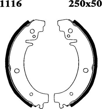 BSF 01116 - Комплект тормозных колодок, барабанные autodnr.net