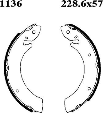 BSF 01136 - Комплект гальм, барабанний механізм autocars.com.ua