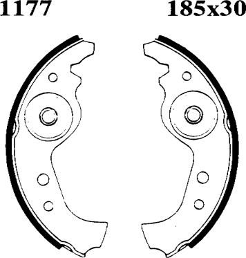 BSF 01177 - Комплект тормозных колодок, барабанные autodnr.net