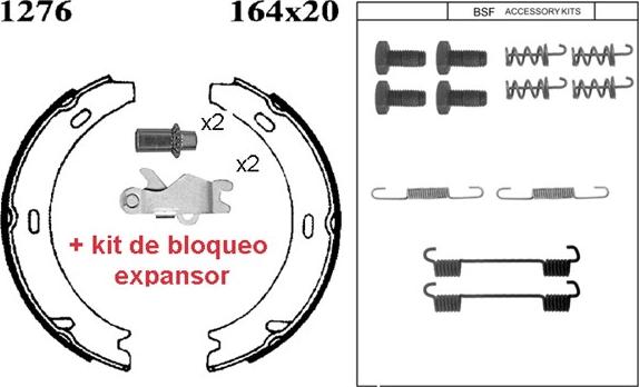 BSF 01276KC - Комплект тормозов, ручник, парковка autodnr.net