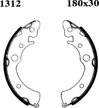 BSF 01312 - Комплект тормозных колодок, барабанные autodnr.net