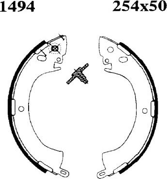 BSF 01494 - Комплект тормозных колодок, барабанные autodnr.net