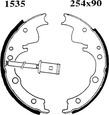 BSF 01535 - Комплект тормозных колодок, барабанные autodnr.net