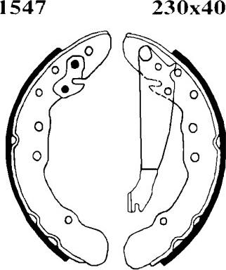BSF 01547 - Комплект тормозных колодок, барабанные autodnr.net
