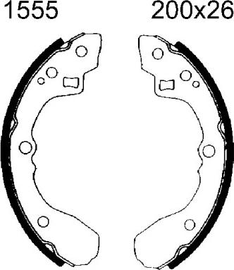 BSF 01555 - Комплект тормозных колодок, барабанные autodnr.net