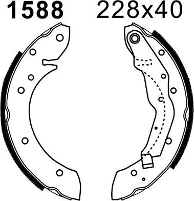 BSF 01588 - Комплект тормозных колодок, барабанные autodnr.net