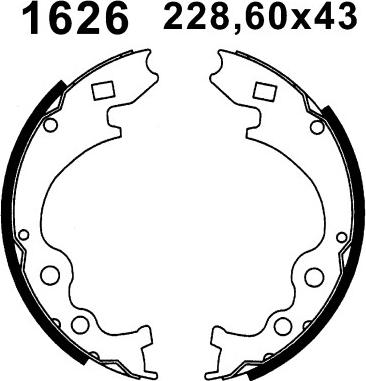 BSF 01626 - Комплект гальм, барабанний механізм autocars.com.ua