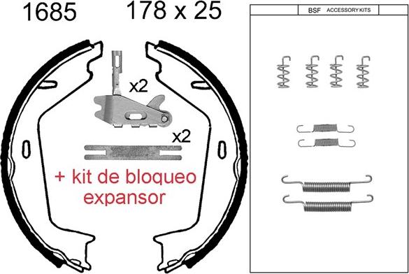 BSF 01685KC - Комплект тормозов, ручник, парковка autodnr.net