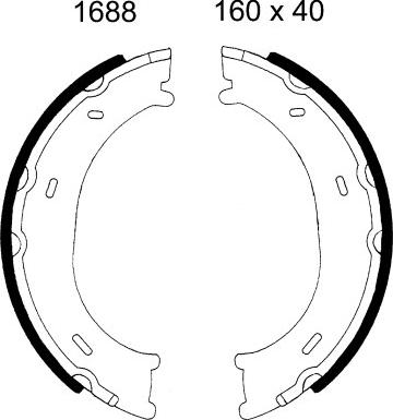 BSF 01688 - Комплект гальм, ручник, парковка autocars.com.ua