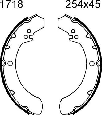 BSF 01718 - Комплект гальм, барабанний механізм autocars.com.ua