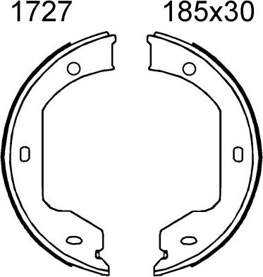 BSF 01727 - Комплект тормозов, ручник, парковка autodnr.net