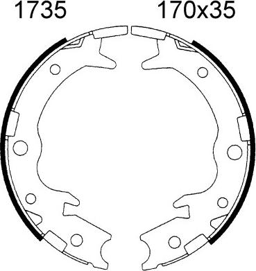 BSF 01735 - Комплект гальм, ручник, парковка autocars.com.ua