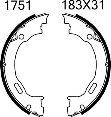 BSF 01751 - Комплект тормозов, ручник, парковка autodnr.net