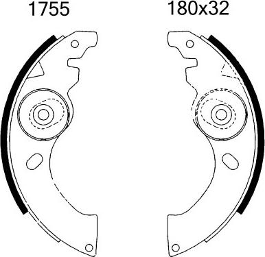 BSF 01755 - Комплект гальм, барабанний механізм autocars.com.ua