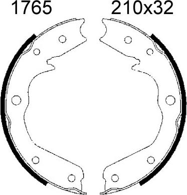 BSF 01765 - Комплект гальм, ручник, парковка autocars.com.ua