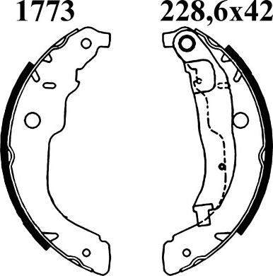 BSF 7552 - Комплект тормозных колодок, барабанные autodnr.net