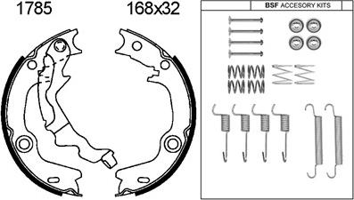 BSF 01785K - Комплект гальм, ручник, парковка autocars.com.ua