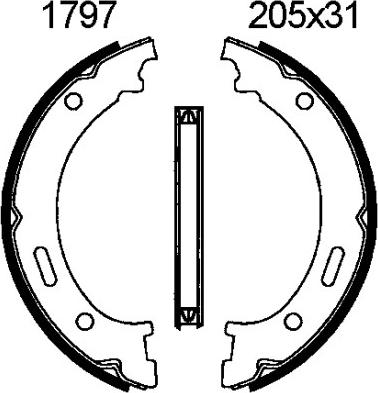 BSF 01797 - Комплект тормозов, ручник, парковка autodnr.net