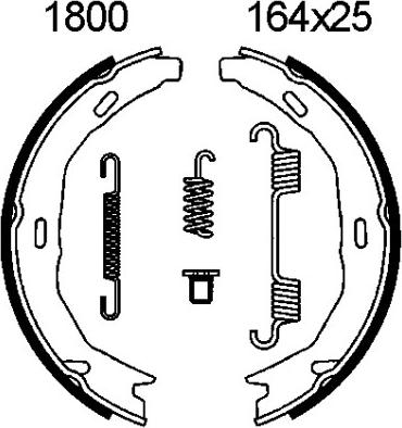 BSF 01800 - Комплект тормозов, ручник, парковка autodnr.net