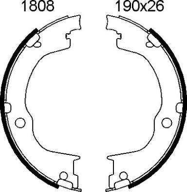 BSF 01808 - Комплект гальм, ручник, парковка autocars.com.ua