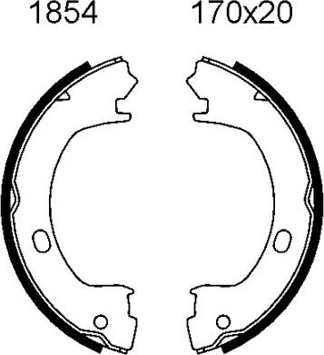 BSF 01854 - Комплект гальм, ручник, парковка autocars.com.ua