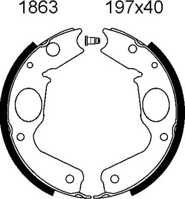 BSF 01863 - Комплект тормозов, ручник, парковка autodnr.net