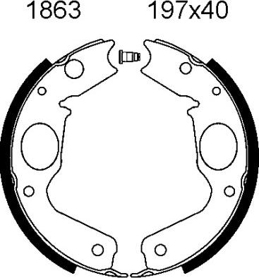 BSF 01863 - Комплект гальм, ручник, парковка autocars.com.ua