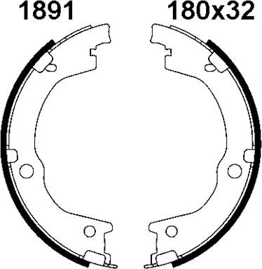 BSF 01891 - Комплект тормозов, ручник, парковка autodnr.net