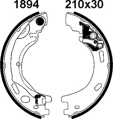BSF 01894 - Комплект гальм, ручник, парковка autocars.com.ua