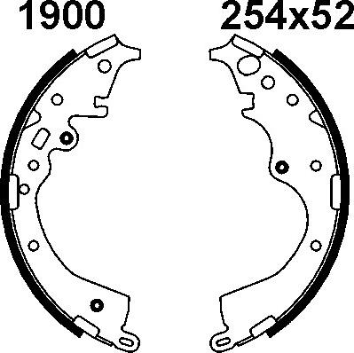 BSF 01900 - Комплект гальм, барабанний механізм autocars.com.ua