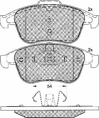 DJ Parts BP2836 - Гальмівні колодки, дискові гальма autocars.com.ua