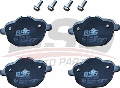 BSG BSG 15-202-022 - Тормозные колодки, дисковые, комплект avtokuzovplus.com.ua