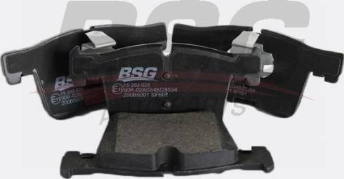 BSG BSG 15-202-025 - Гальмівні колодки, дискові гальма autocars.com.ua