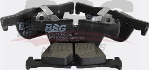 BSG BSG 15-202-026 - Гальмівні колодки, дискові гальма autocars.com.ua