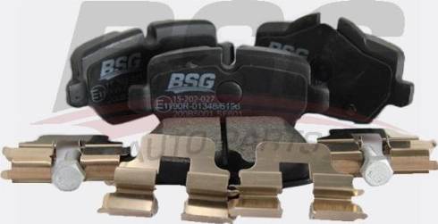 BSG BSG 15-202-027 - Гальмівні колодки, дискові гальма autocars.com.ua