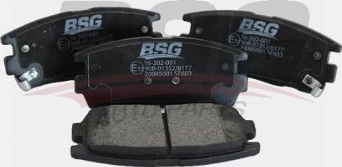 BSG BSG 16-202-001 - Тормозные колодки, дисковые, комплект avtokuzovplus.com.ua