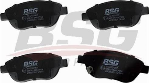 BSG BSG 16-202-007 - Гальмівні колодки, дискові гальма autocars.com.ua