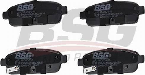 BSG BSG 16-202-016 - Тормозные колодки, дисковые, комплект autodnr.net