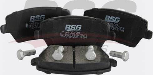 BSG BSG 63-202-001 - Гальмівні колодки, дискові гальма autocars.com.ua