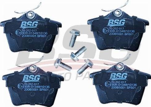 BSG BSG 70-202-017 - Тормозные колодки, дисковые, комплект avtokuzovplus.com.ua