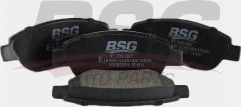 BSG BSG 85-202-007 - Тормозные колодки, дисковые, комплект autodnr.net