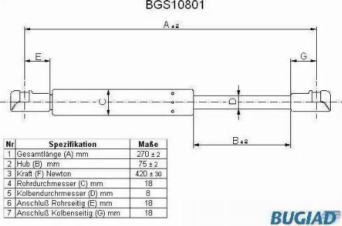 Bugiad BGS10801 - Газовая пружина, упор autodnr.net