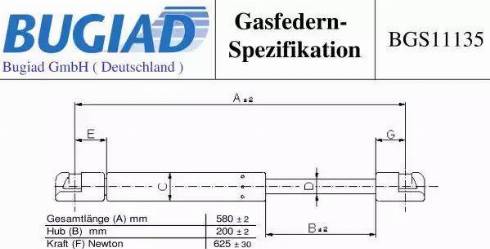 Bugiad BGS11135 - Газовая пружина, упор autodnr.net